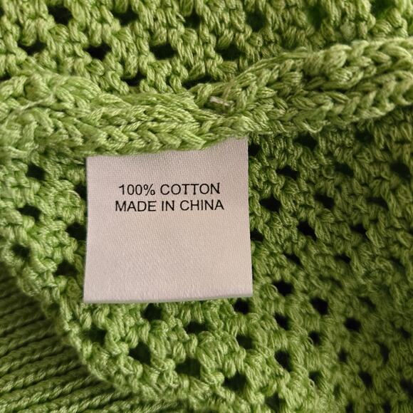 NEW Pearl By Lela Rose Cable V-Neck Sweater XS Pistachio Green Classic Layering - Picture 8 of 9